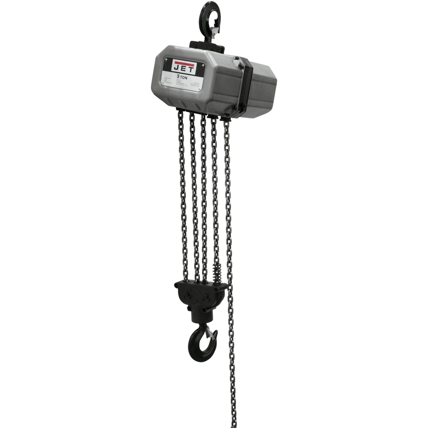 Jet Tools 531000 5SS-3C-10, 5-Ton Electric Chain Hoist 3-Phase 10' Lift