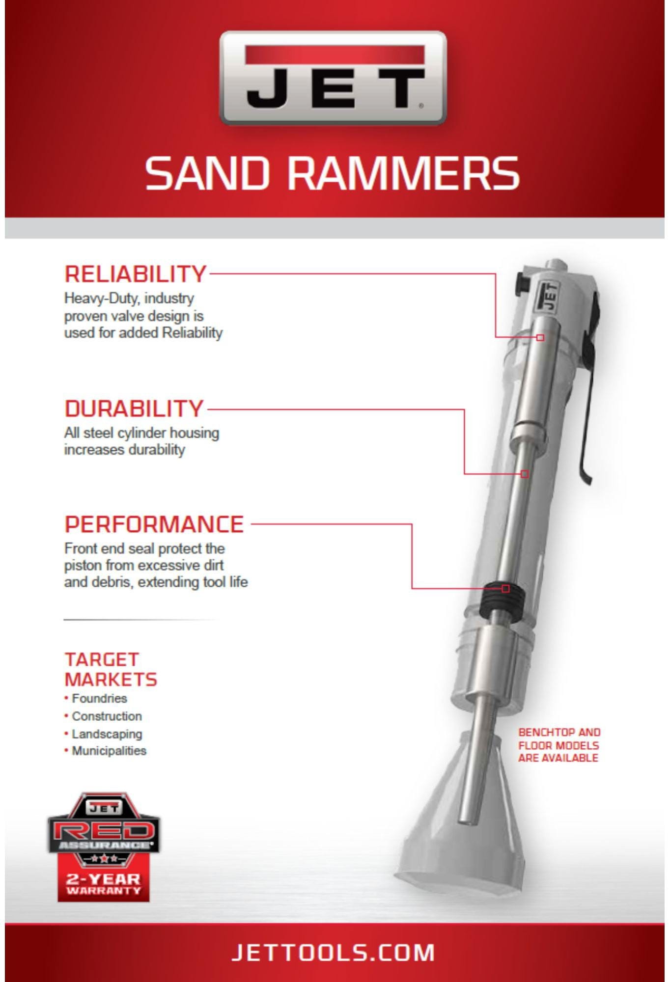 Jet Tools 550603 JCT-1603, Floor Sand Rammer / Backfill Tamper