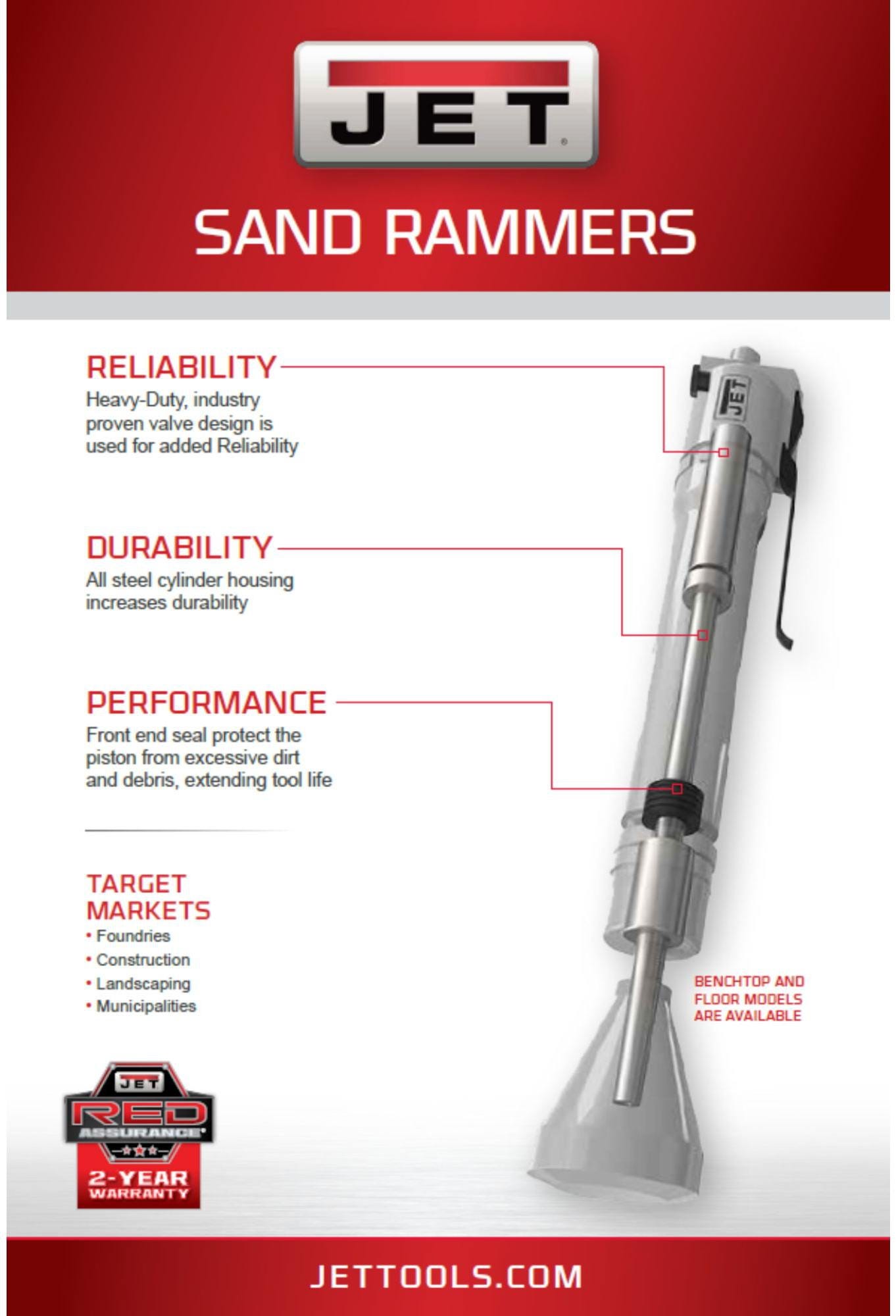 Jet Tools 550605 JCT-1605, Floor Sand Rammer / Backfill Tamper