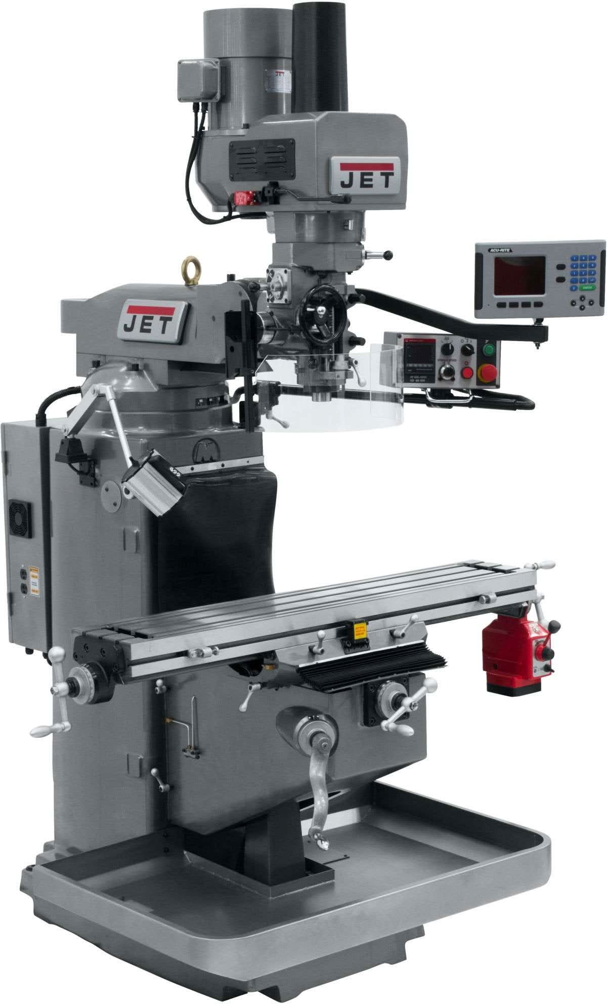 Jet Tools 690521 JTM-949EVS Mill With Acu-Rite 200S DRO With X-Axis Powerfeed and Air Powered Drawbar