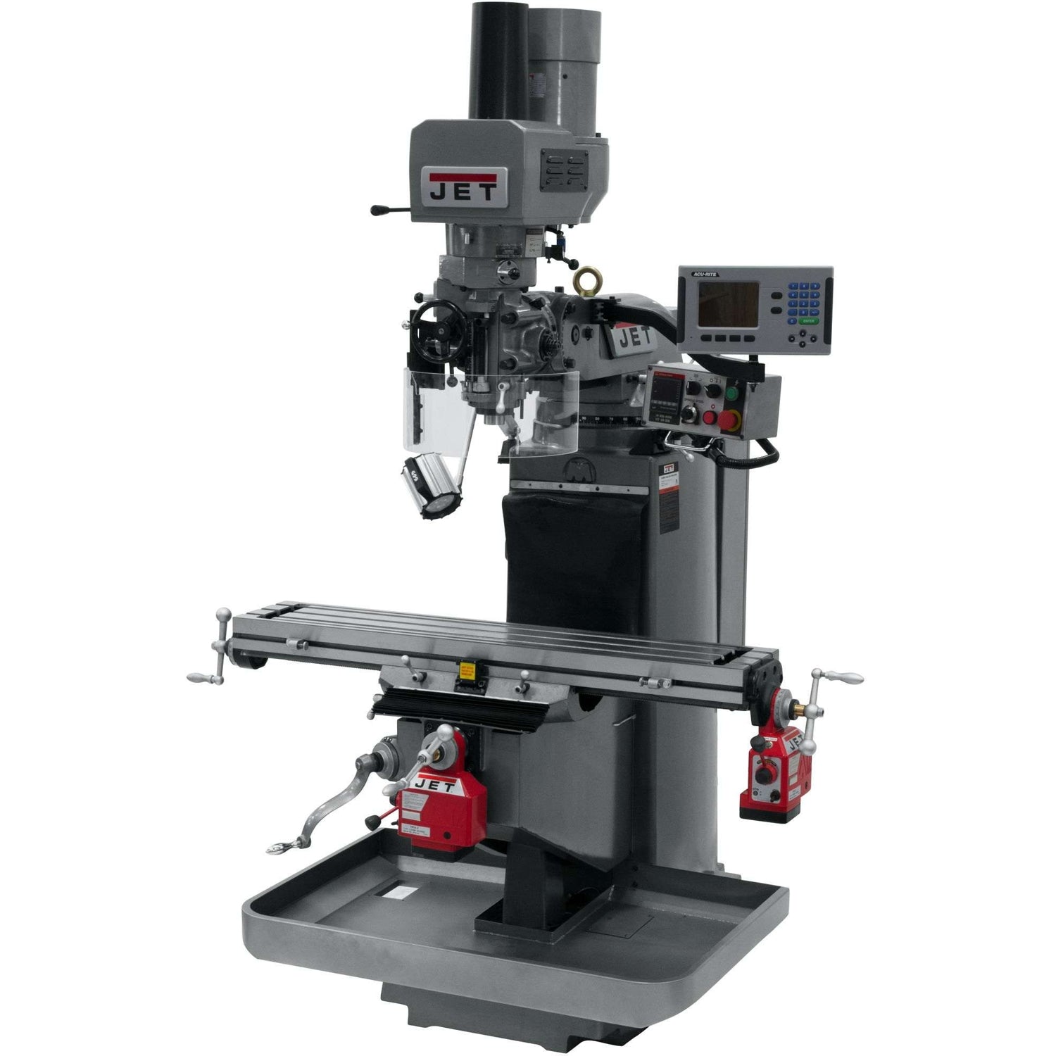 Jet Tools 690523 JTM-949EVS Mill With Acu-Rite 200S DRO With X and Y-Axis Powerfeeds and Air Powered Drawbar