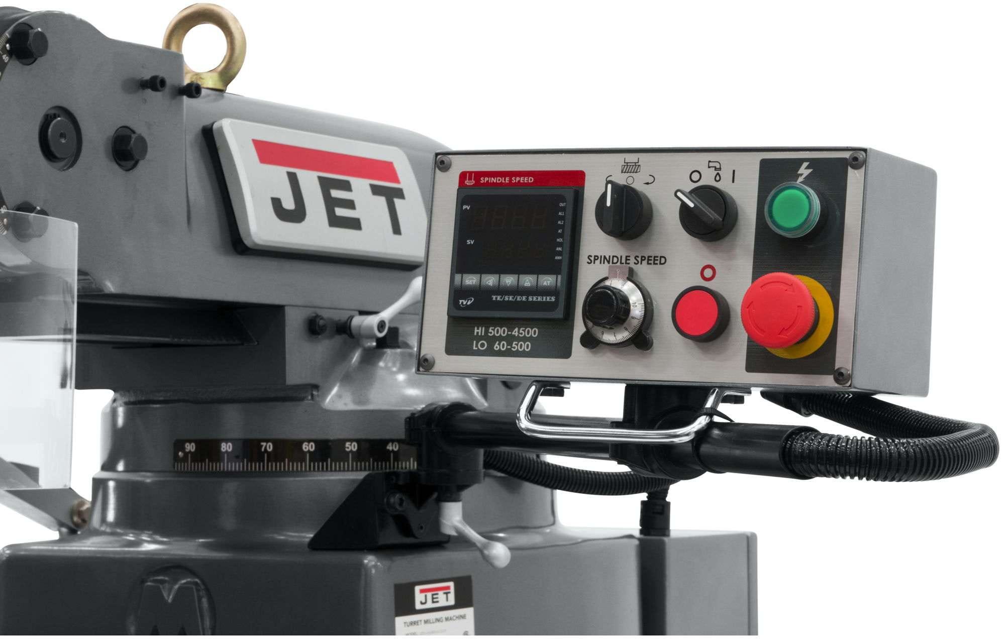 Jet Tools 690523 JTM-949EVS Mill With Acu-Rite 200S DRO With X and Y-Axis Powerfeeds and Air Powered Drawbar
