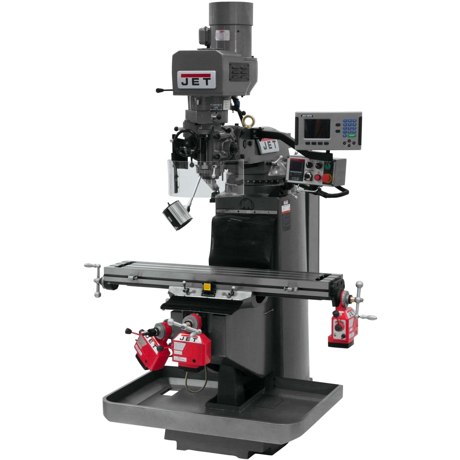 Jet Tools 690529 JTM-949EVS Mill With 3-Axis Acu-Rite 200S DRO (Knee) With X, Y and Z-Axis Powerfeeds