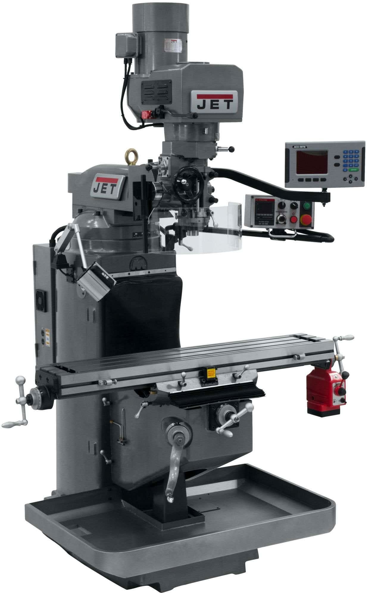 Jet Tools 690530 JTM-949EVS Mill With 3-Axis Acu-Rite 200S DRO (Quill) With X-Axis Powerfeed