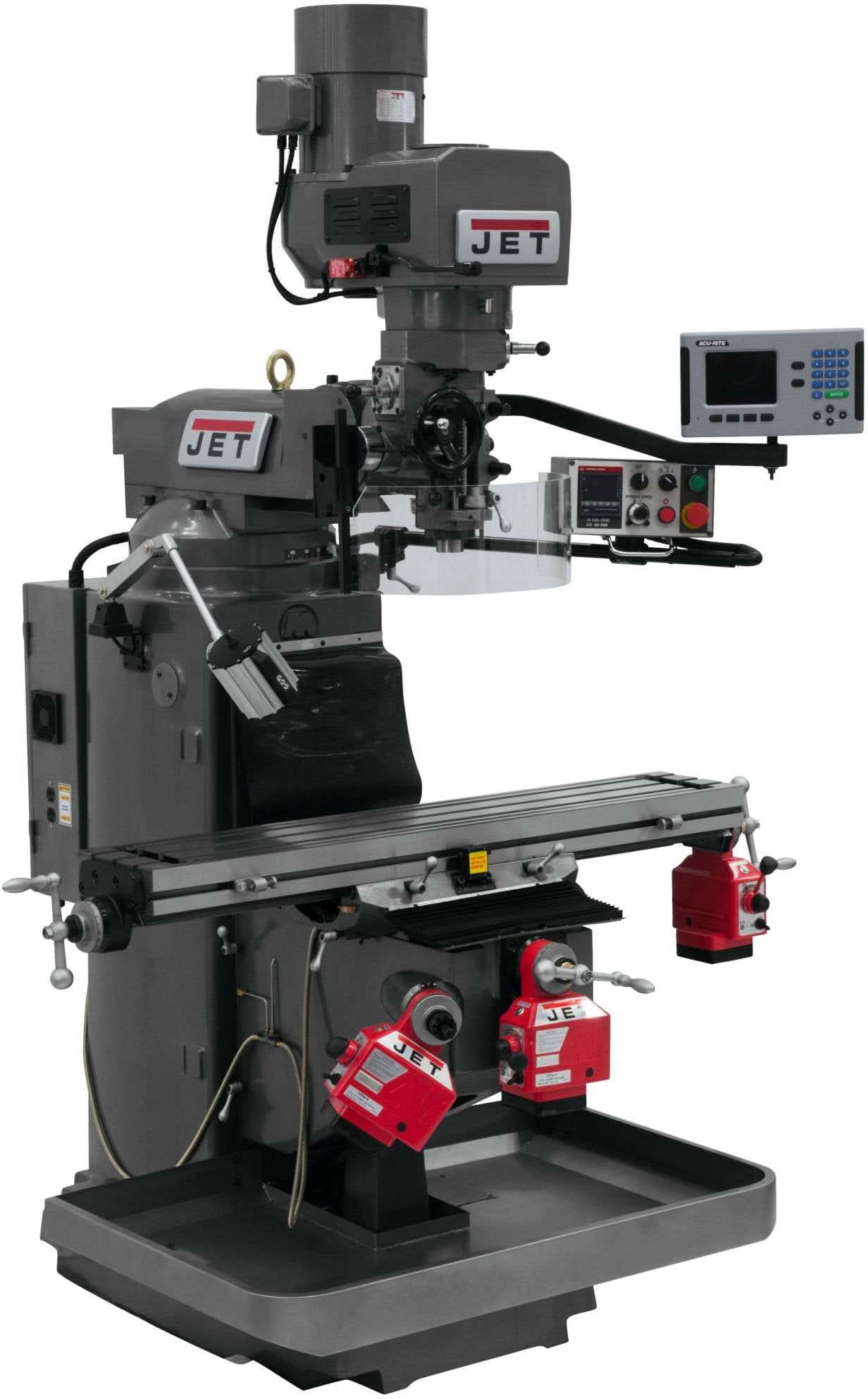 Jet Tools 690534 JTM-949EVS Mill With 3-Axis Acu-Rite 200S DRO (Quill) With X, Y and Z-Axis Powerfeeds
