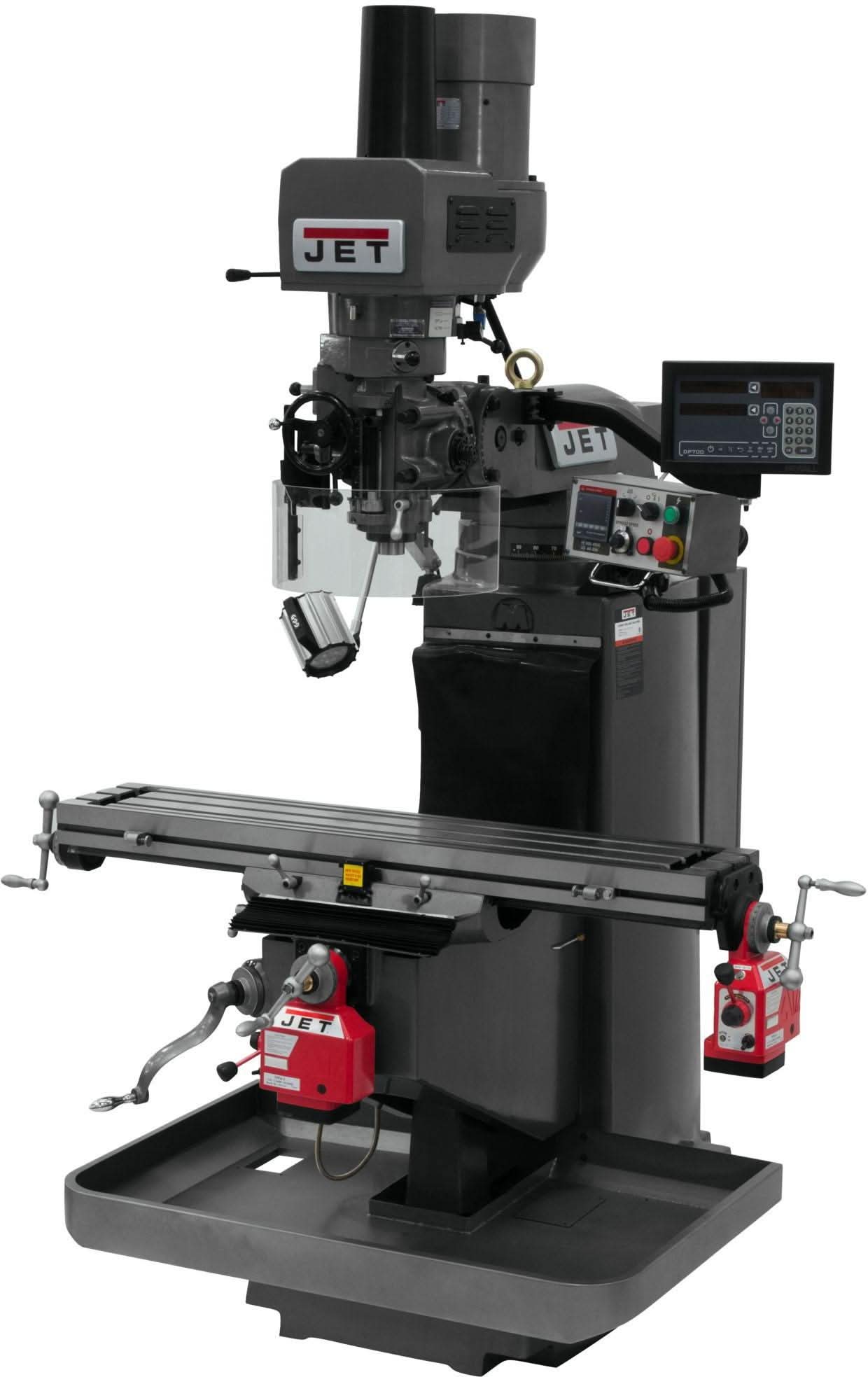 Jet Tools 690538 JTM-949EVS with Newall DP700 DRO, X & Y Powerfeeds & Air Power Drawbar