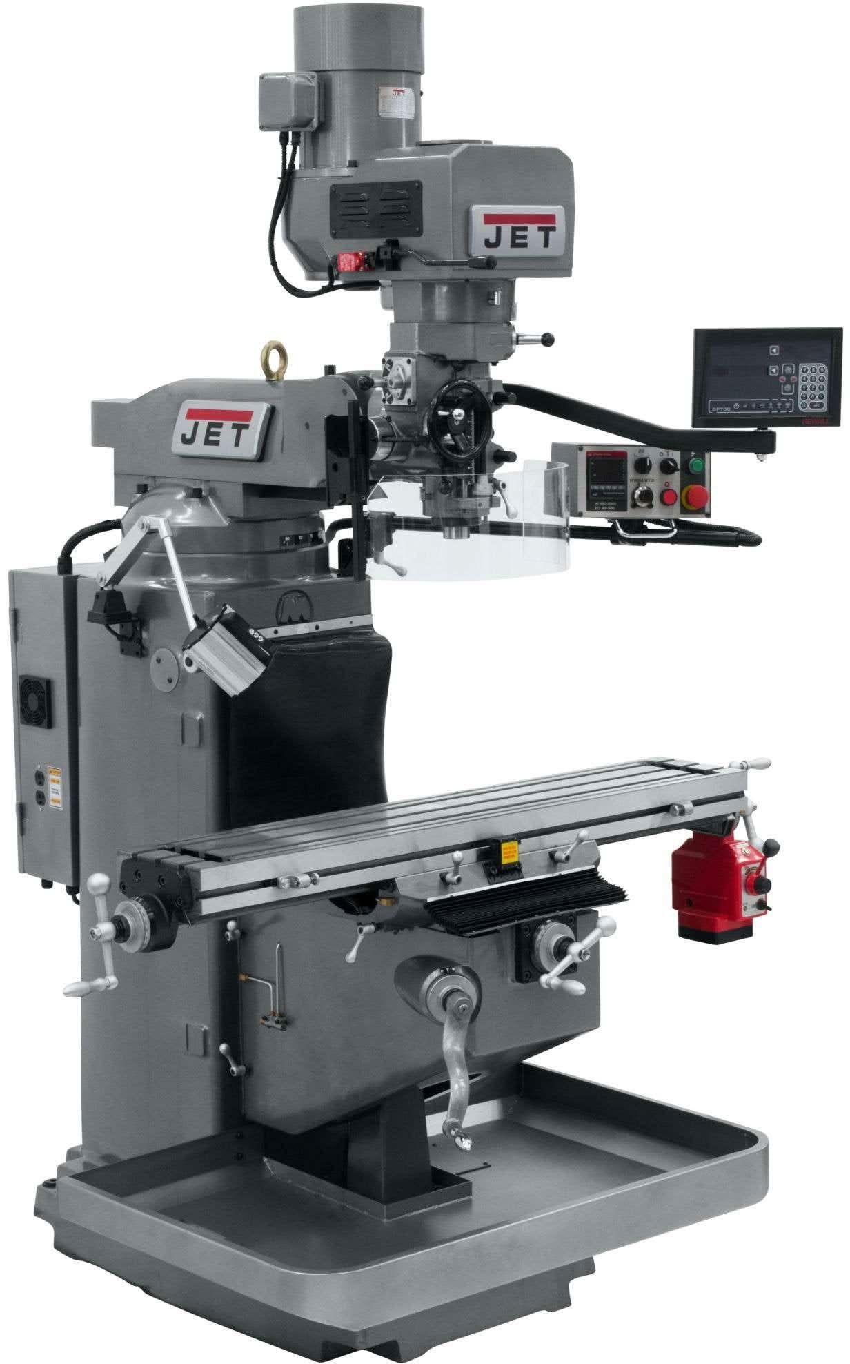 Jet Tools 690540 JTM-949EVS Mill With 3-Axis Newall DP700 DRO (Knee) With X-Axis Powerfeed