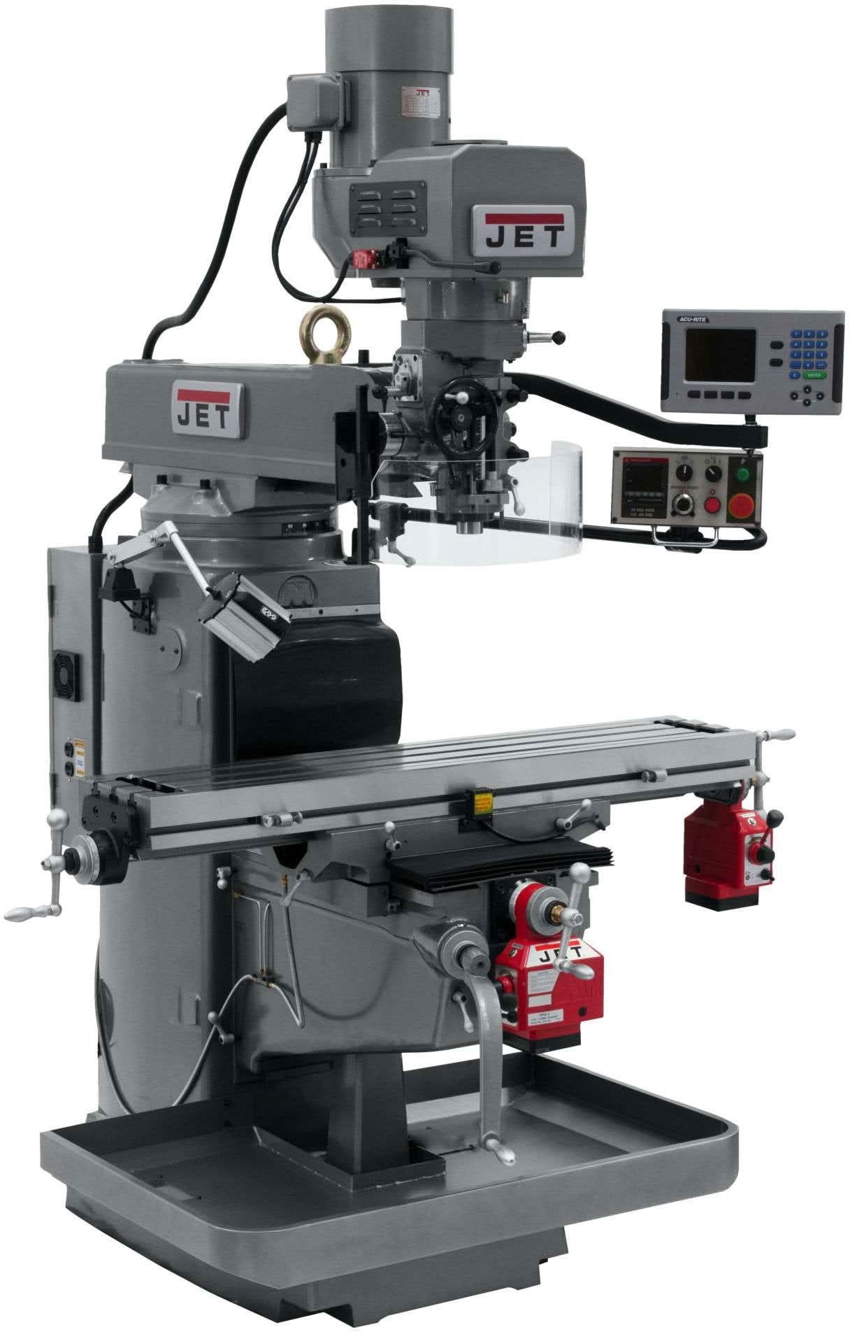 Jet Tools 690626 JTM-1050EVS2/230 Mill With 3-Axis Acu-Rite 200S DRO (Knee) With X and Y-Axis Powerfeeds