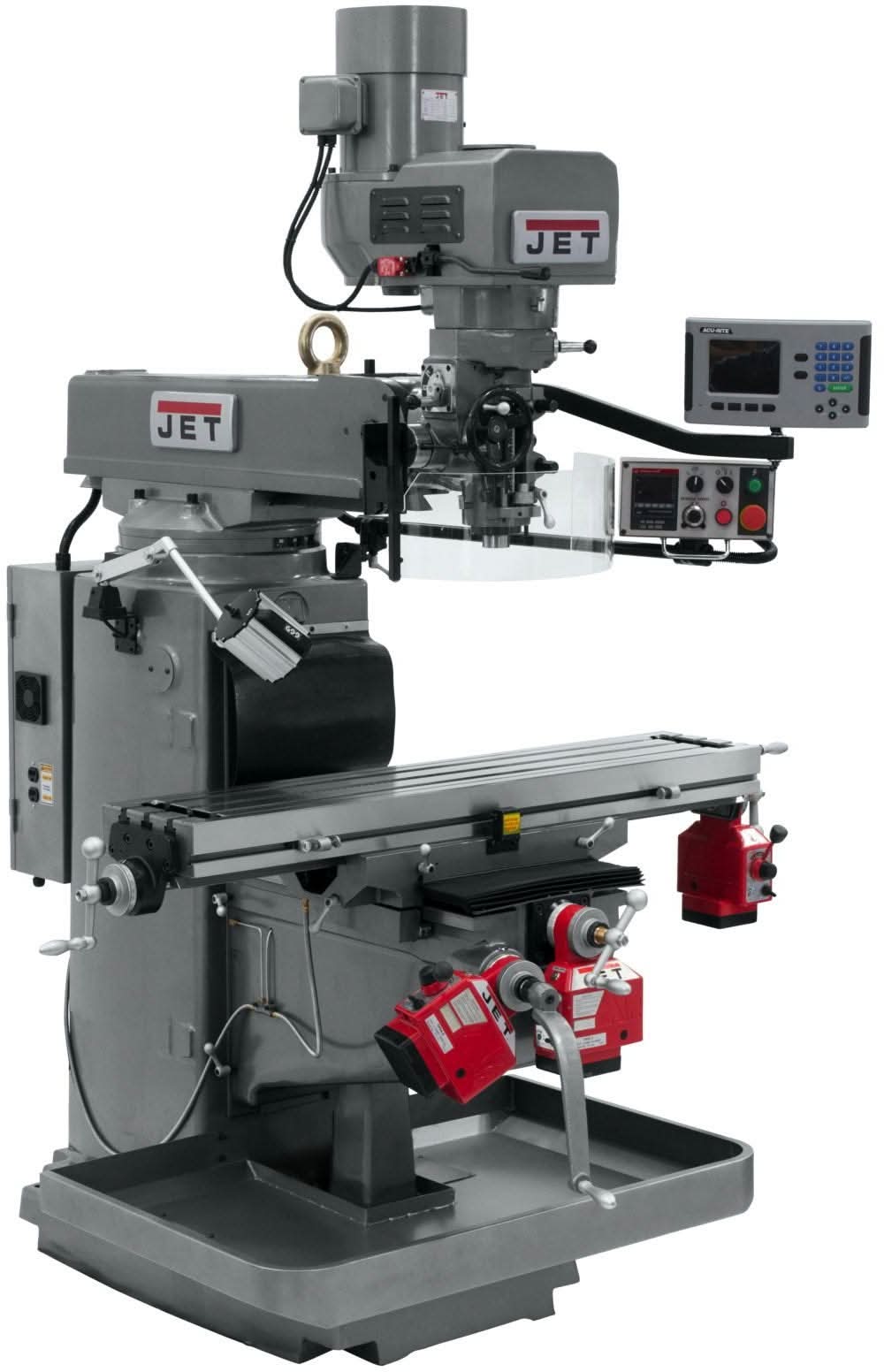 Jet Tools 690628 JTM-1050EVS2/230 Mill With 3-Axis Acu-Rite 200S DRO (Knee) With X, Y and Z-Axis Powerfeeds