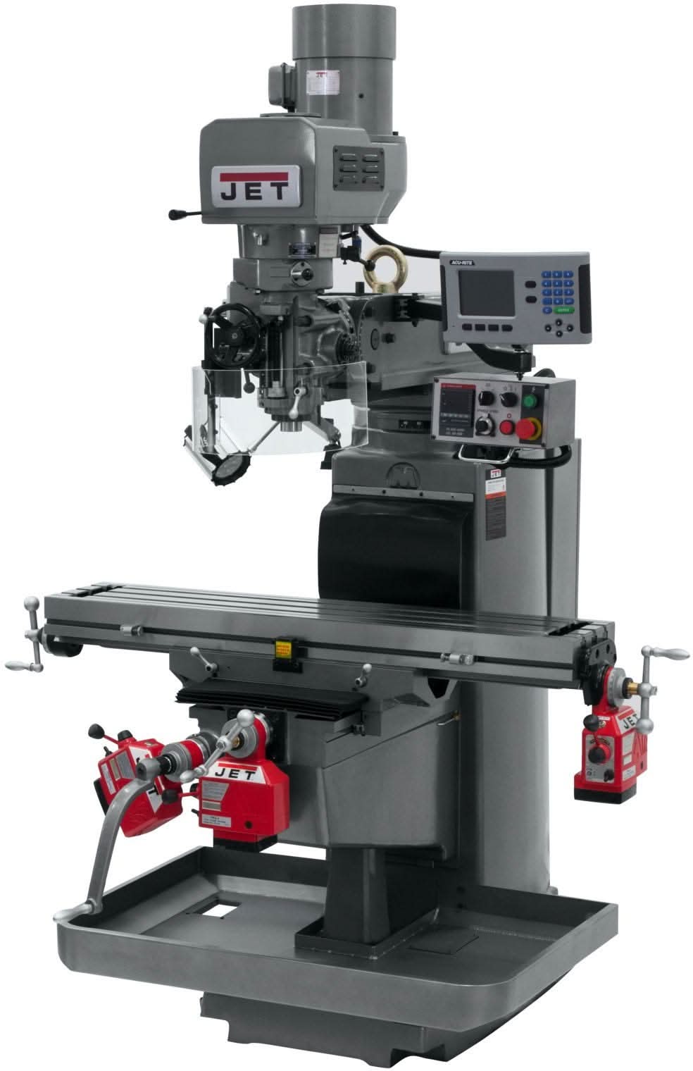 Jet Tools 690628 JTM-1050EVS2/230 Mill With 3-Axis Acu-Rite 200S DRO (Knee) With X, Y and Z-Axis Powerfeeds