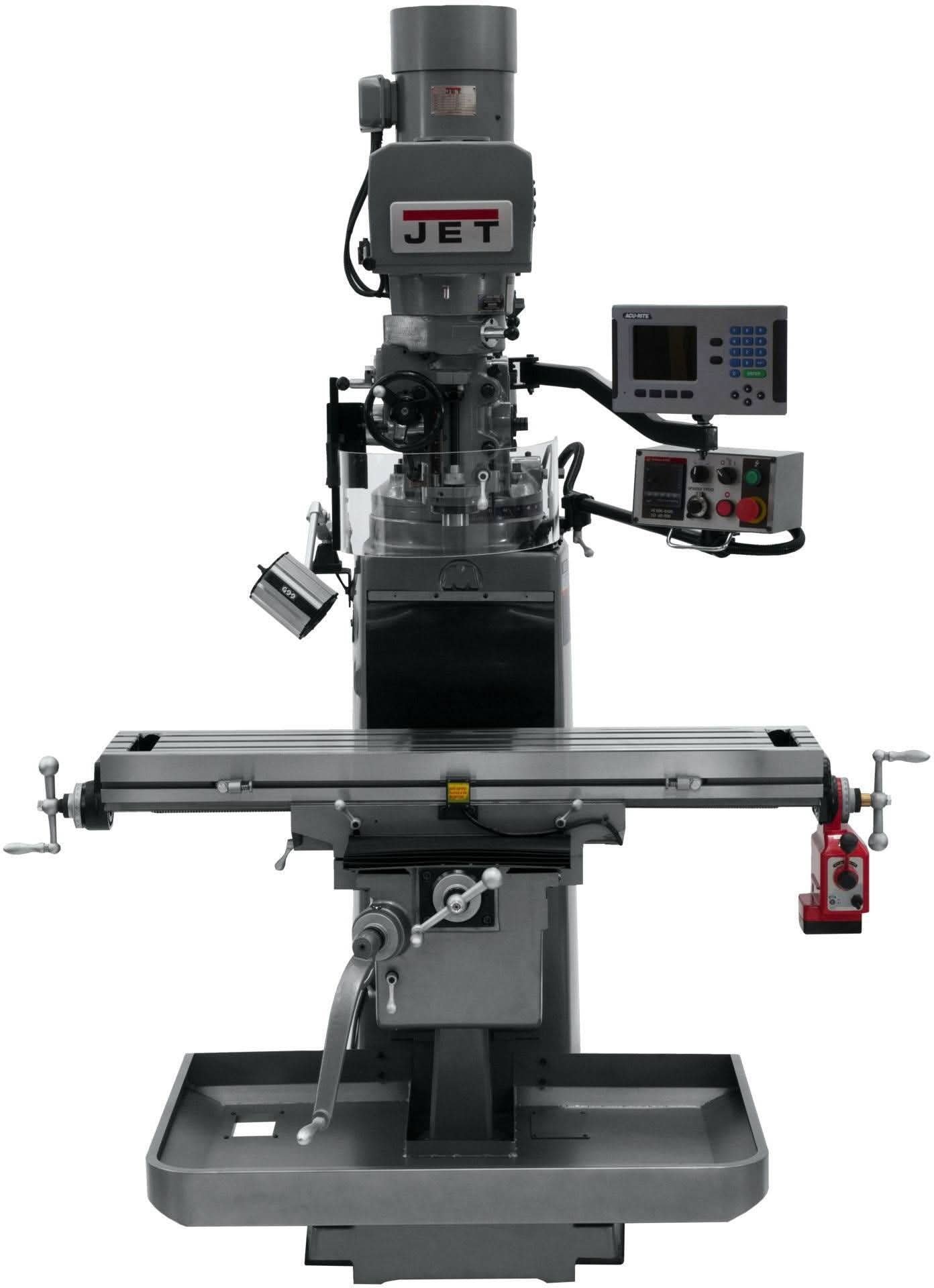 Jet Tools 690629 JTM-1050EVS2/230 Mill With 3-Axis Acu-Rite 200S DRO (Quill) With X-Axis Powerfeed