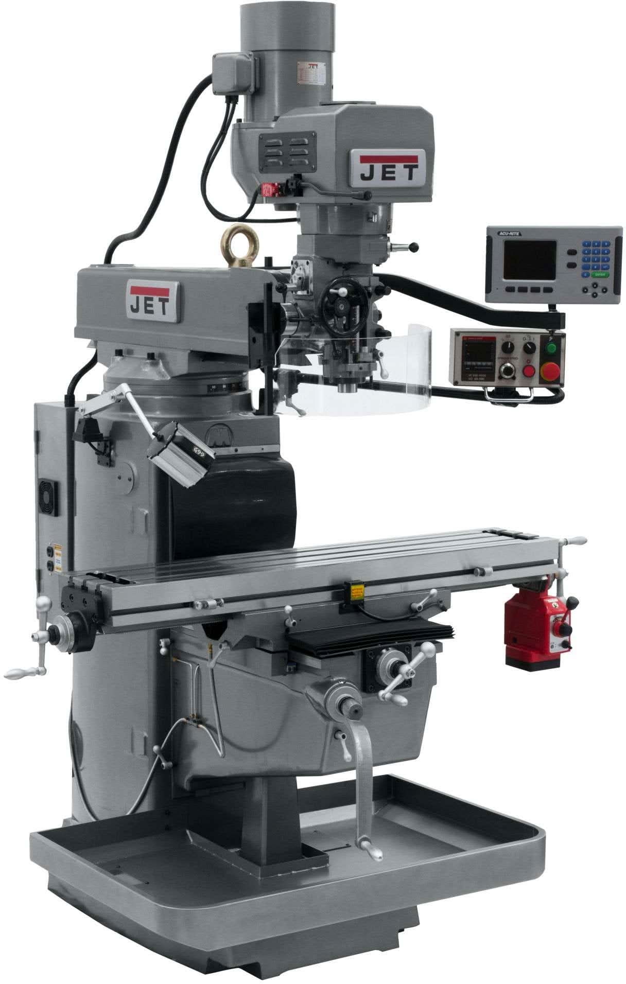 Jet Tools 690629 JTM-1050EVS2/230 Mill With 3-Axis Acu-Rite 200S DRO (Quill) With X-Axis Powerfeed