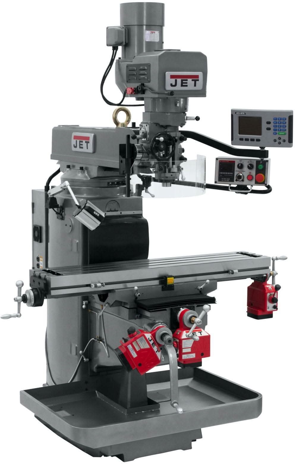 Jet Tools 690633 JTM-1050EVS2/230 Mill With 3-Axis Acu-Rite 200S DRO (Quill) With X, Y and Z-Axis Powerfeeds