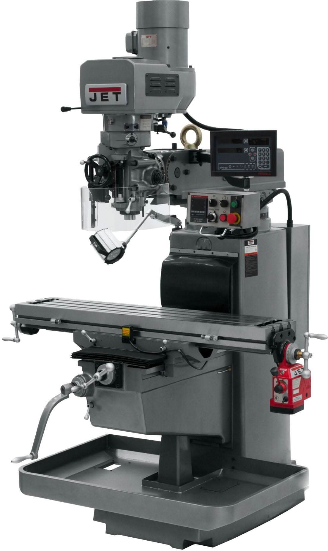 Jet Tools 690639 JTM-1050EVS2/230 Mill With 3-Axis Newall DP700 DRO (Knee) With X-Axis Powerfeed