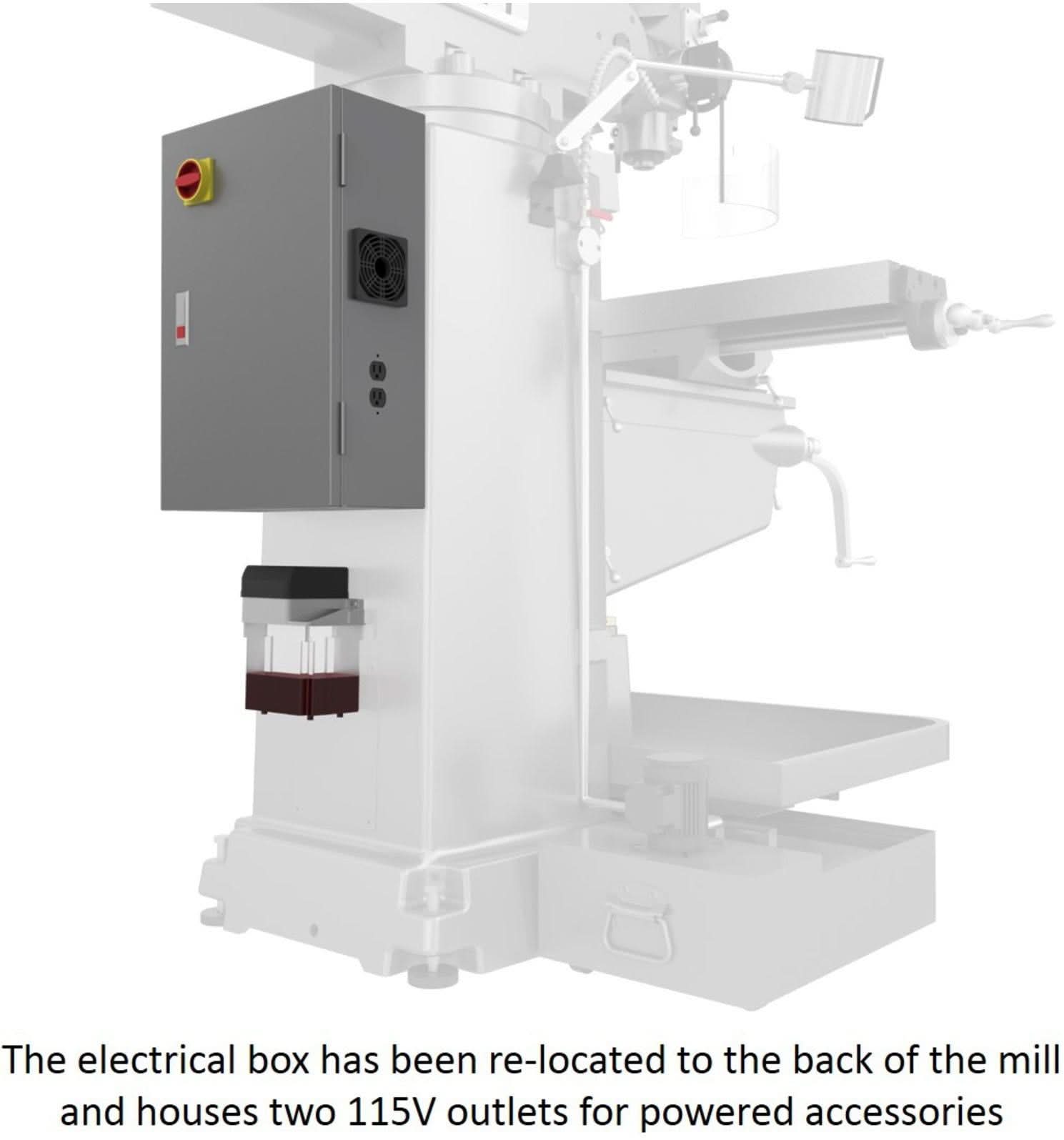 Jet Tools 690680 JTM-1050EVS2/230 Mill With 3-Axis Acu-Rite 300S DRO (Knee) With X, Y and Z-Axis Powerfeeds