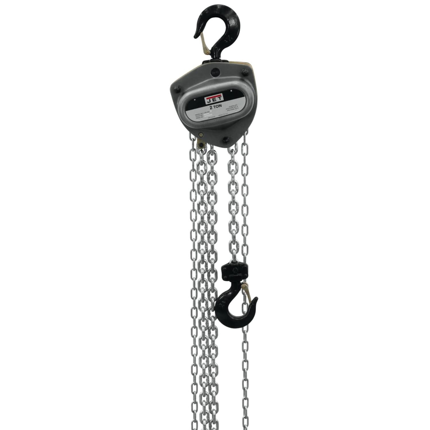 Jet 206115 L-100-200WO-15 2 Ton Hand Chain Hoist With 15-Foot Lift & Overload Protection