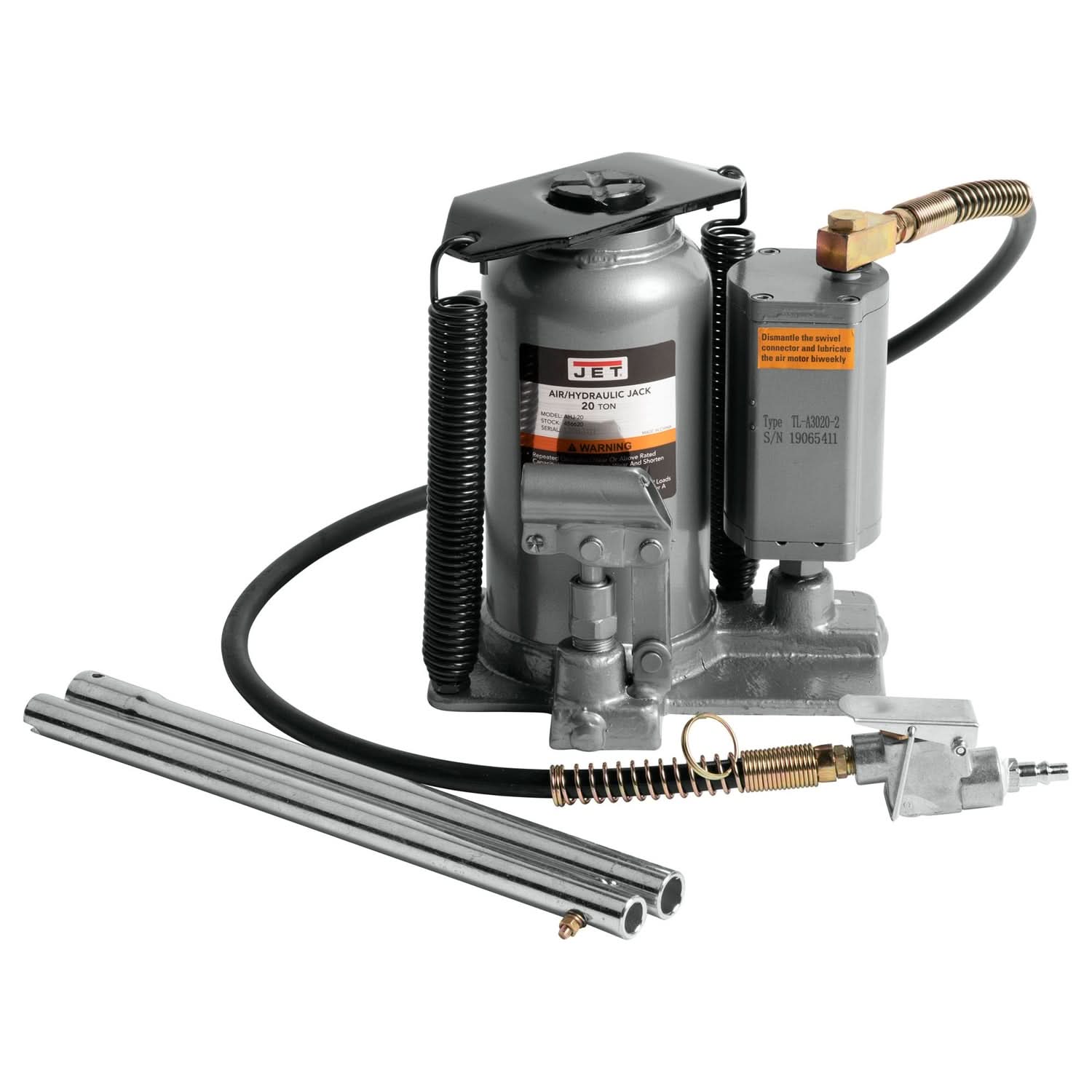 Jet 456620 AHJ-20 20 Ton Air / Hydraulic Bottle Jack