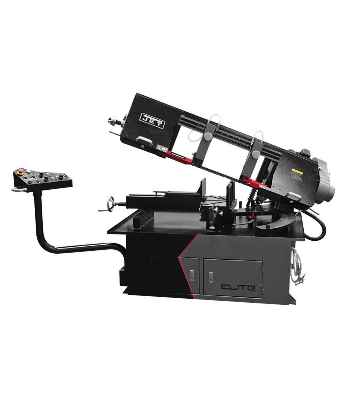 Jet 891080 EHB-1018VMH 10 x 18 Semi-Auto Variable Speed Dual Mitering Saw With Hydraulic Vise