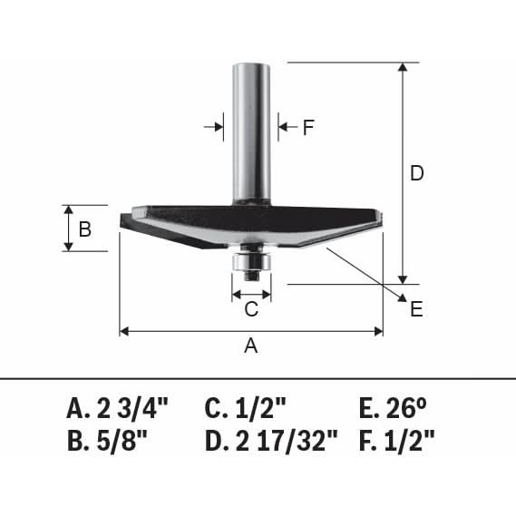 Bosch 85637MC 2-3/4 In. x 5/8 In. Carbide-Tipped Traditional Raised Panel Router Bit