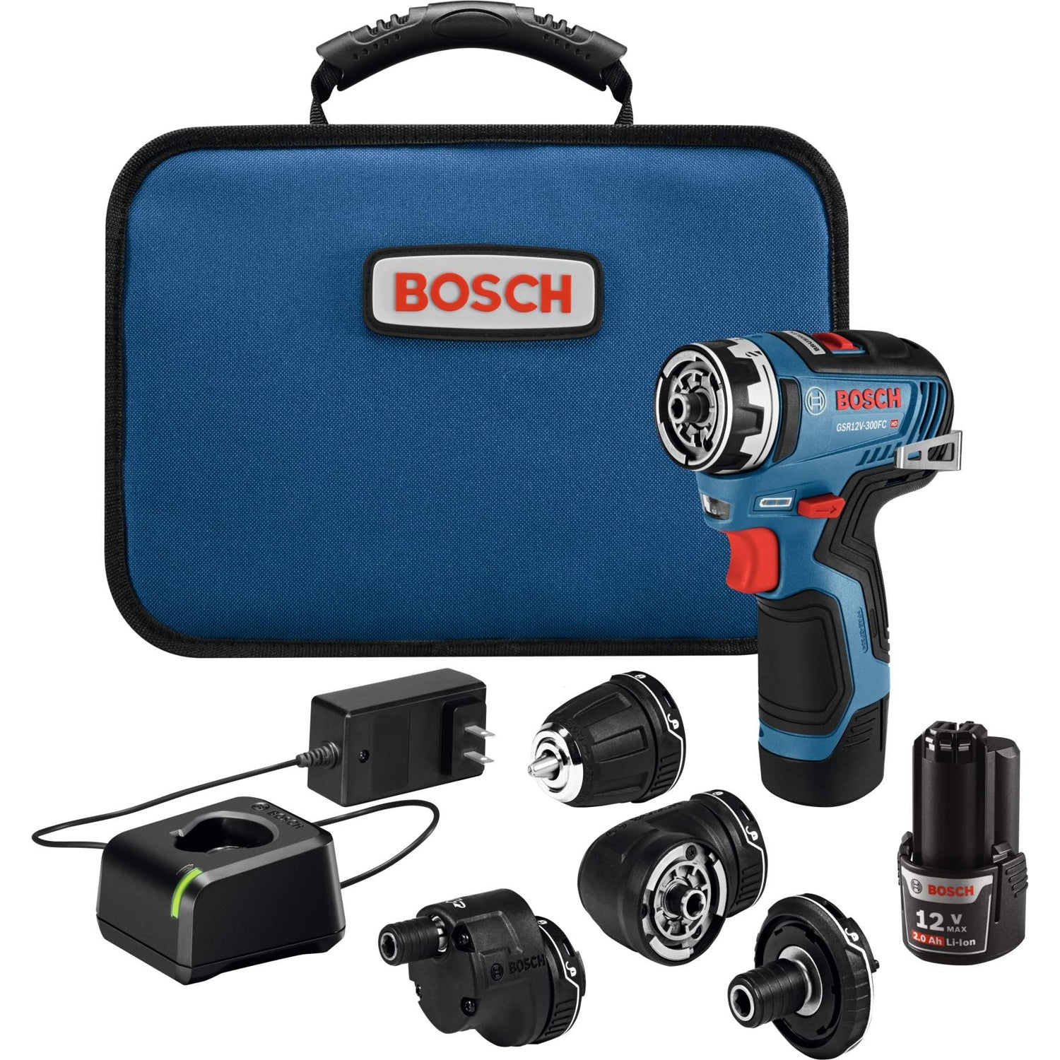 Bosch GSR12V-300FCB22 12V Max Brushless Flexiclick 5-In-1 Drill/Driver System 2.0Ah Kit