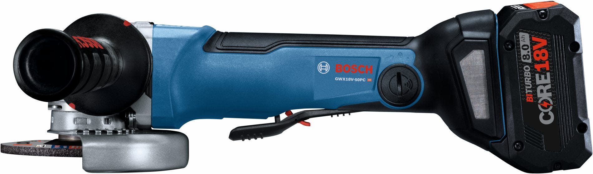 Bosch GWX18V-50PCB14 4-1/2"-5" 18V Cordless Brushless X-Lock Grinder 8.0Ah Kit
