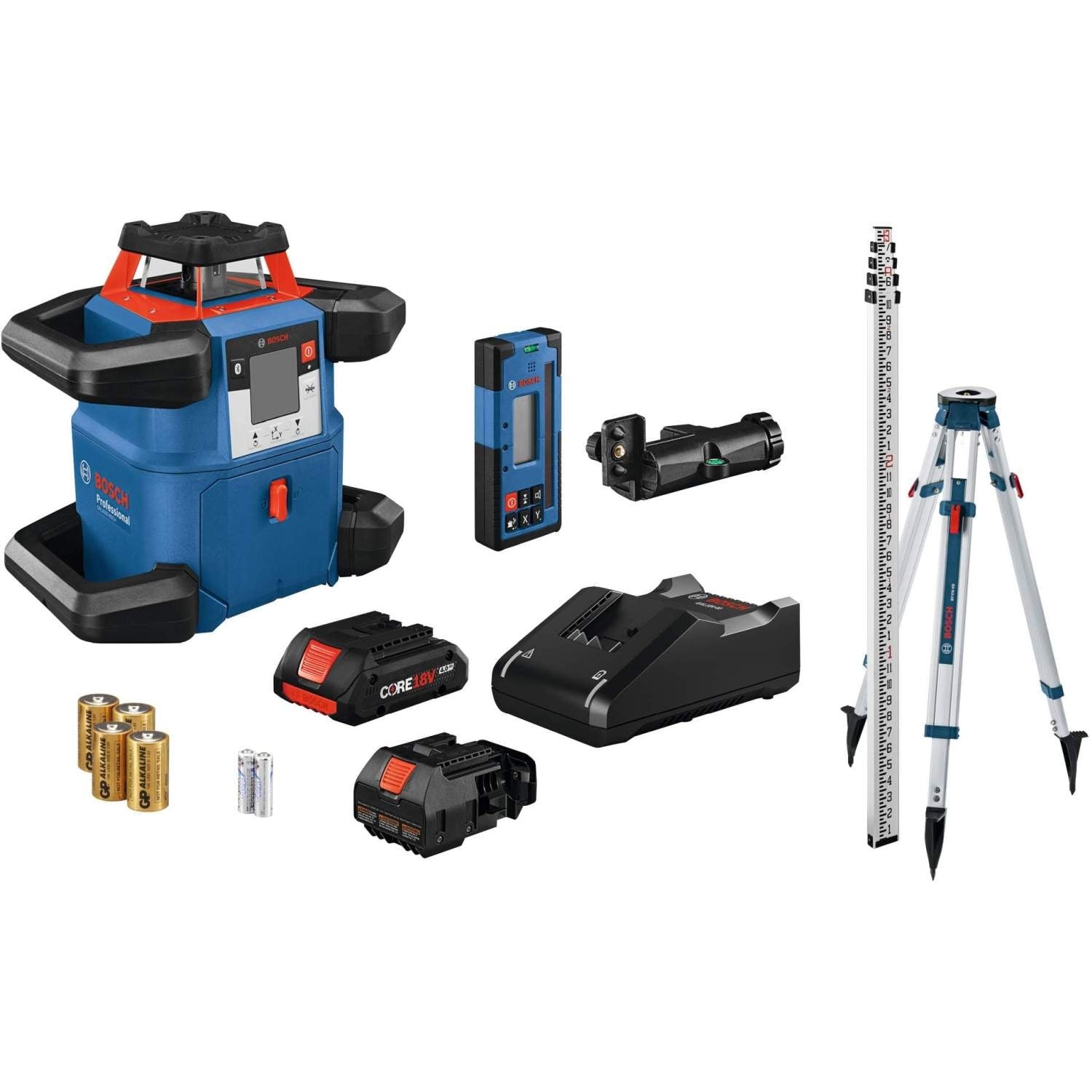 Bosch GRL4000-80CHK 18V REVOLVE4000 Self-Leveling Connected Rotary Laser Kit CORE18V 4.0Ah Kit