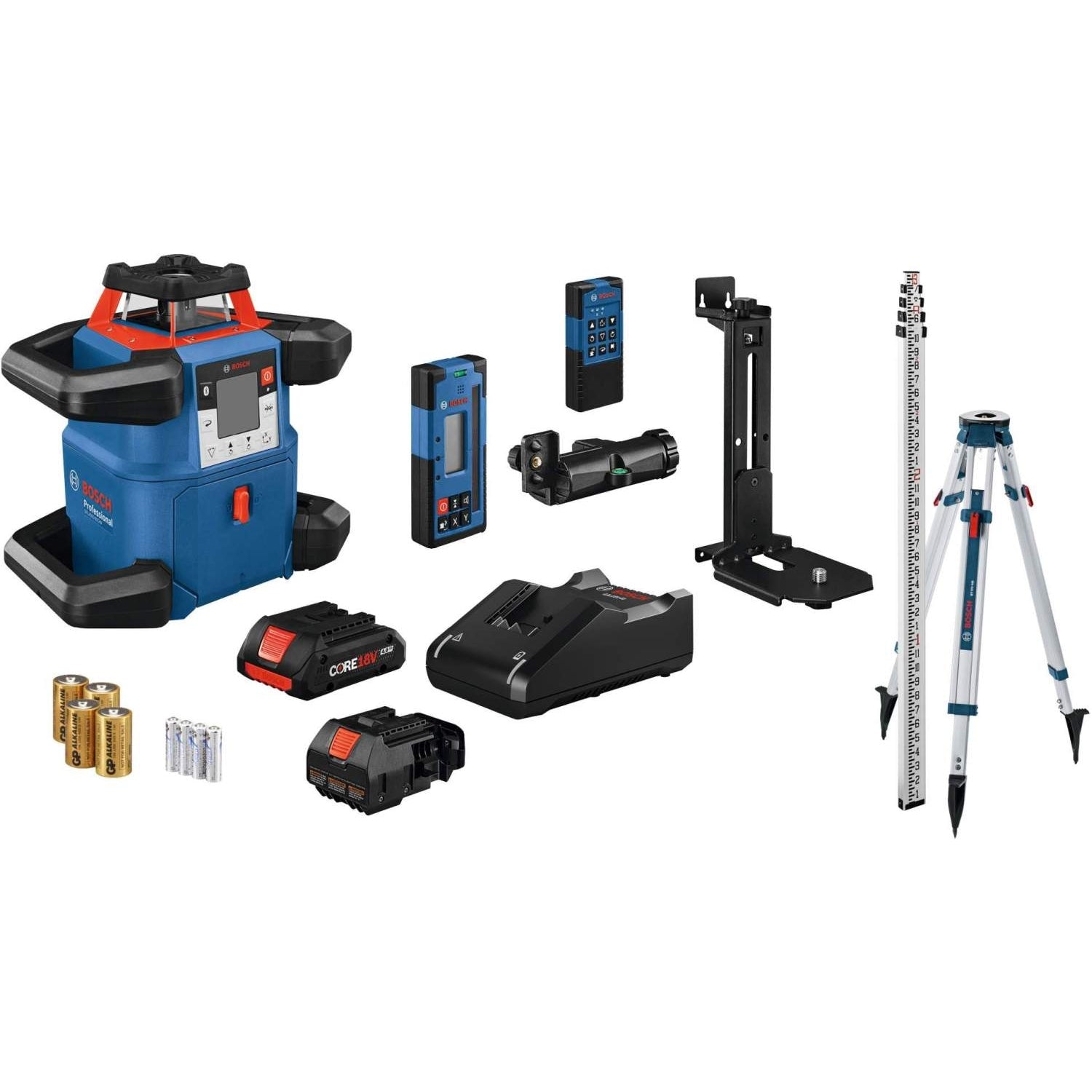 Bosch GRL4000-80CHVK 18V REVOLVE4000 Self-Leveling Connected Rotary Laser Kit CORE18V 4.0Ah Kit