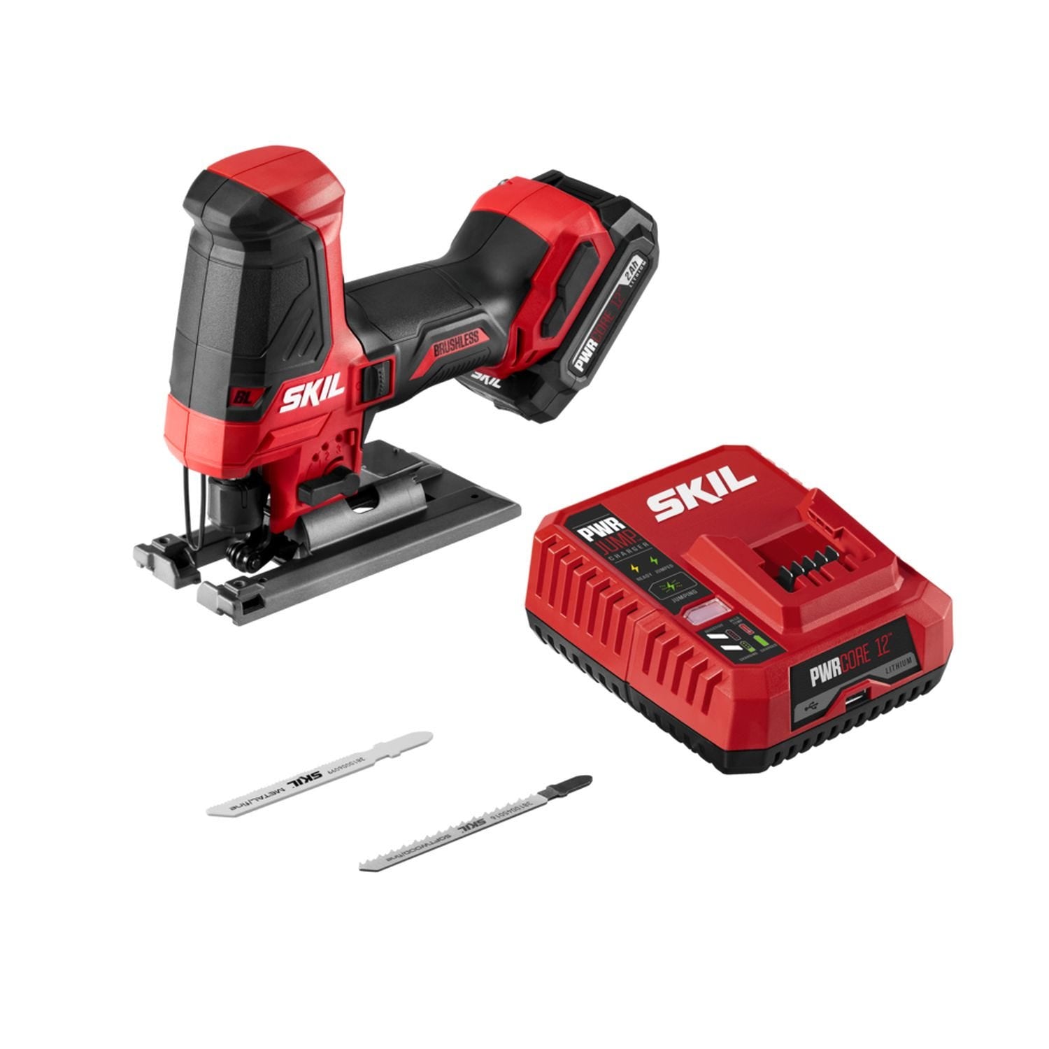 SKIL JS5833A-10 PWRCORE 12 Brushless 12V Compact Jigsaw Kit with Battery and PWR JUMP Charger