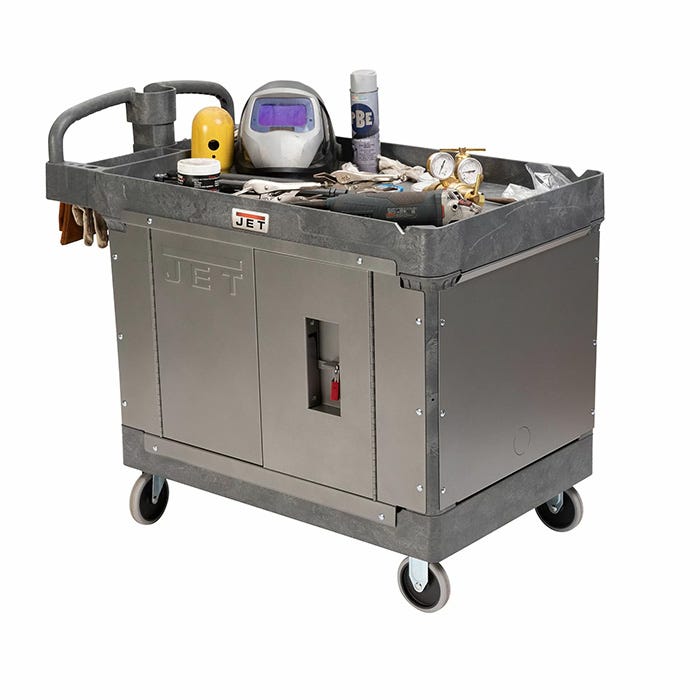 Jet Tools LOAD-N-LOCK Security Cart System with PUC-4325 Resin Utility Cart