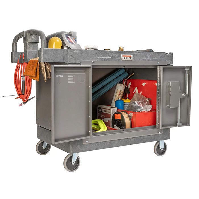 Jet Tools LOAD-N-LOCK Security Cart System with PUC-4325 Resin Utility Cart
