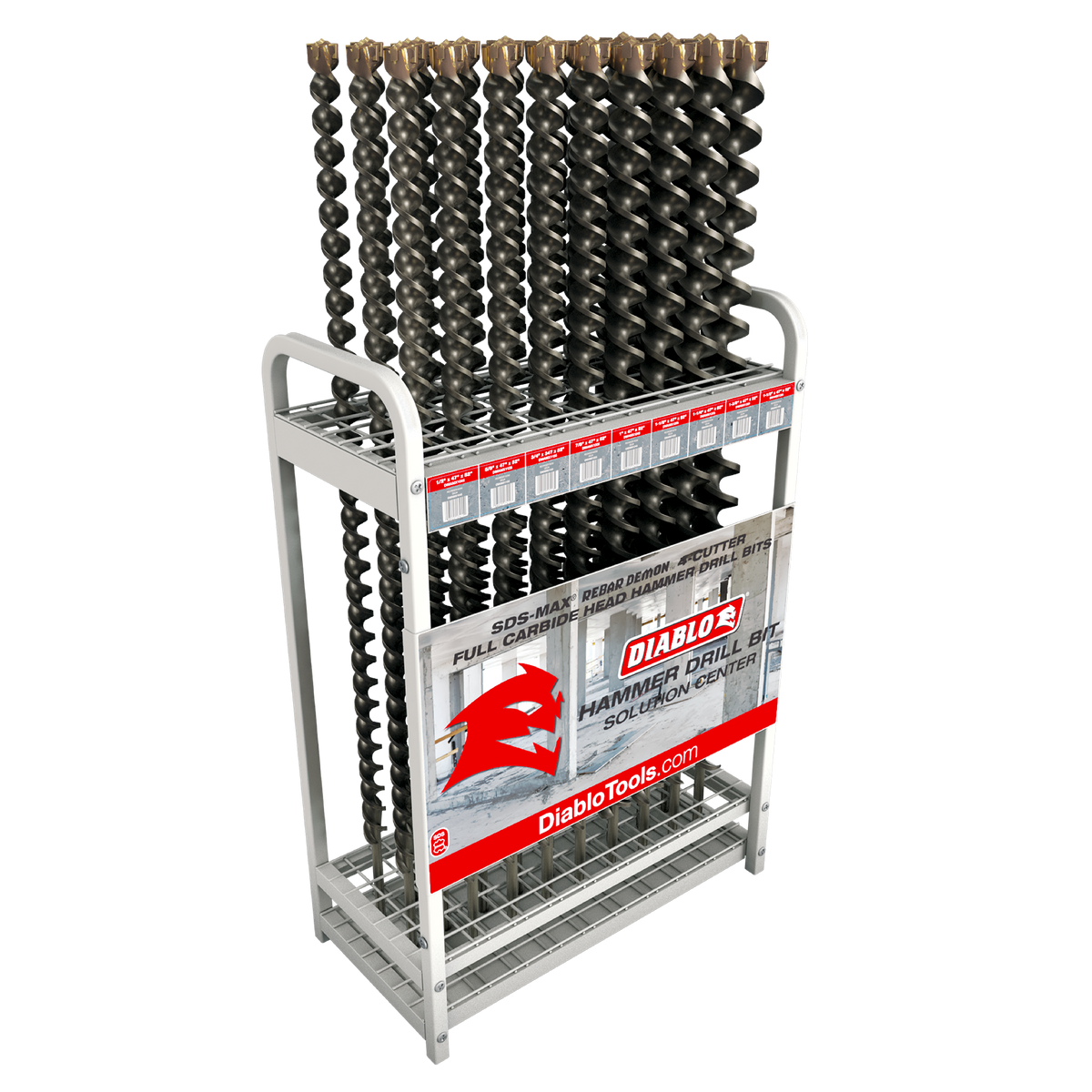 Diablo 1/2 in. x 47 in. x 52 in. Rebar Demon SDS-Max 4-Cutter Full Carbide Head Hammer Drill Bit (DMAMX1045) in retail packaging