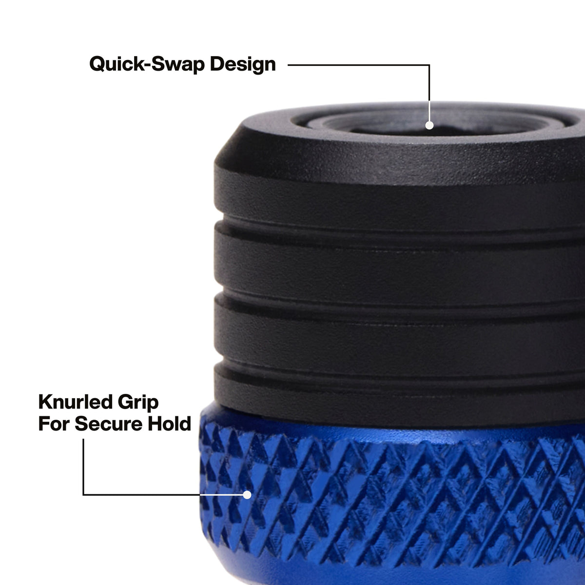 Klein Tools K33851 pivoting bit holder for quick one-handed bit swaps into a driver