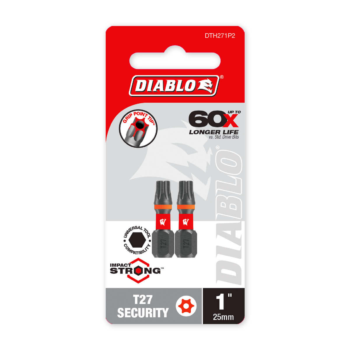 Diablo 1 in. Torx Security T27 Drive Bit (DTH271P2) in retail packaging