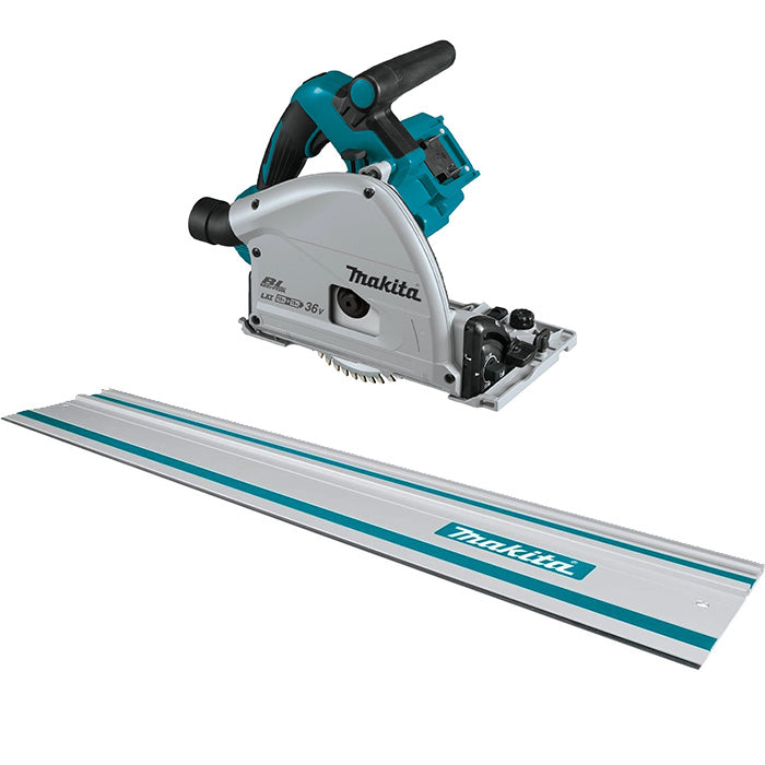 Makita Cordless Brushless 36V LXT 6-1/2" Track Saw with 39" Guide Rail, Bare Tool