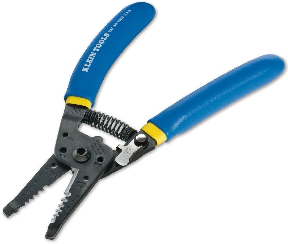 Klein Tools Ratcheting Data Cable Crimper with Compression Crimper, Coax Cable Stripper, and Wire Strippers