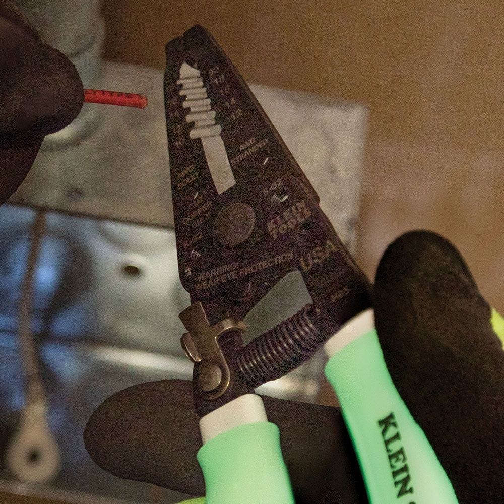 Klein Tools Ratcheting Data Cable Crimper with Compression Crimper, Coax Cable Stripper, and Wire Strippers