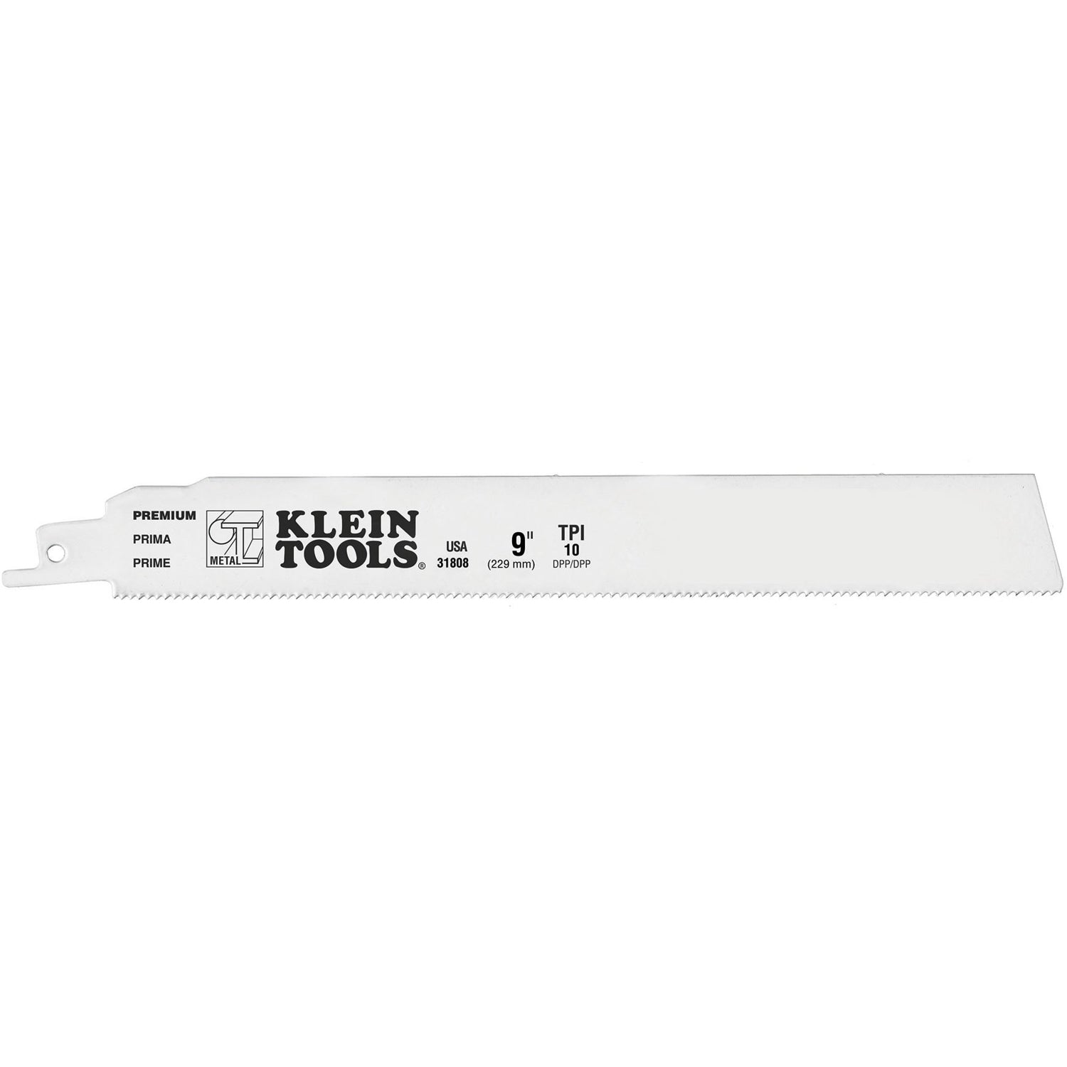 Klein 31808 Premium Reciprocating Saw Blade, 9" Blade, 10 TPI