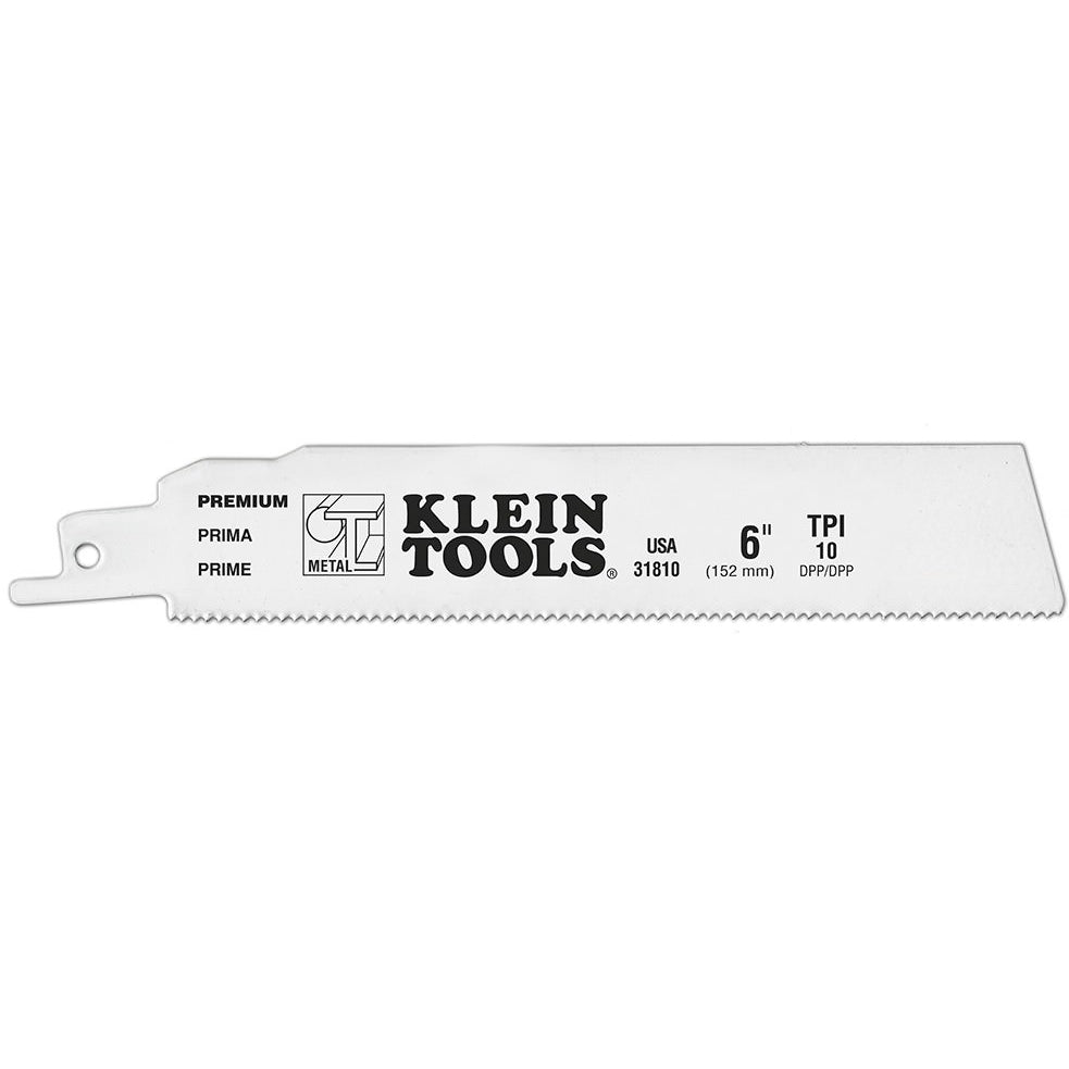 Klein 31810 Premium Reciprocating Saw Blade, 6" Blade, 10 TPI