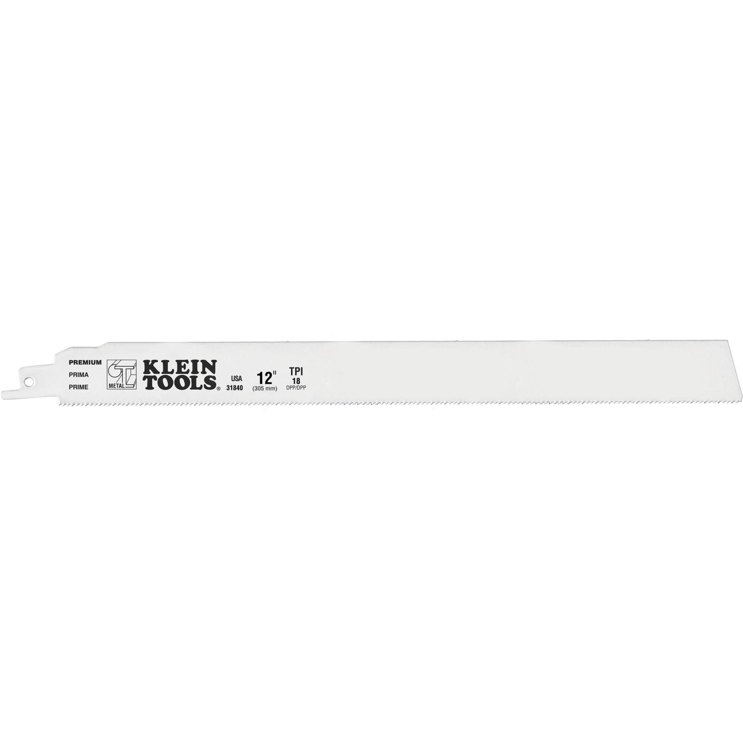 Klein 31840 Premium Reciprocating Saw Blade, 12" Blade, 18 TPI