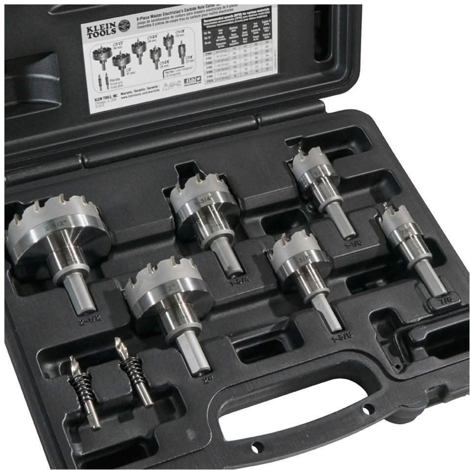 Klein 31873 Hole Saw Kit, Master Electrician Hole Cutter, 8-Piece