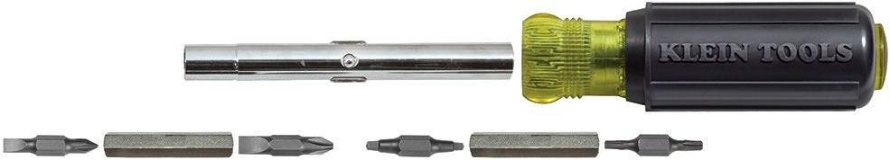 Klein 32500 Multi-Bit Screwdriver / Nut Driver, 11-in-1, Ph, Sl, Sq, Torx Bits