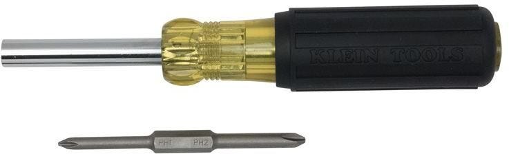 Klein 32559 Multi-Bit Screwdriver / Nut Driver, 6-in-1, Extended Reach, Ph, Sl