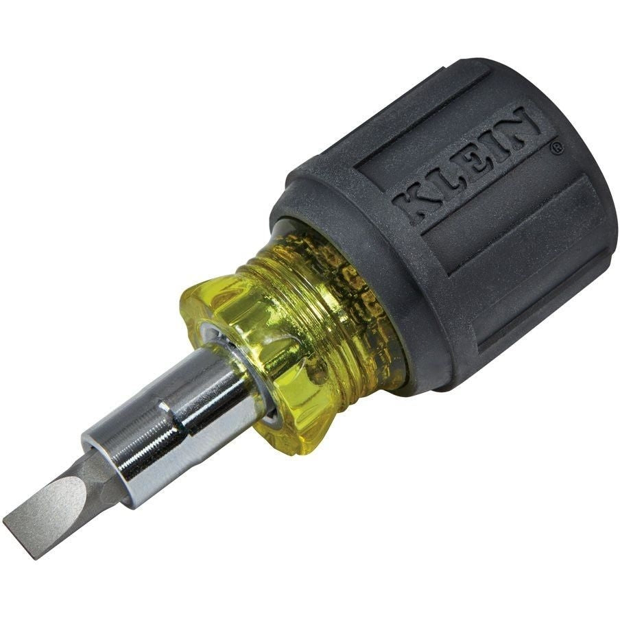 Klein 32561 Multi-Bit Screwdriver / Nut Driver, 6-in-1, Stubby, Ph, Sl Bits
