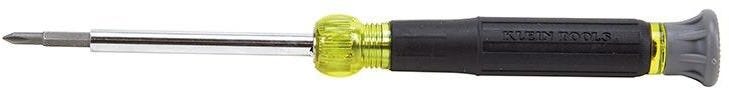 Klein 32581 Multi-Bit Electronics Screwdriver, 4-in-1, Phillips, Slotted Bits