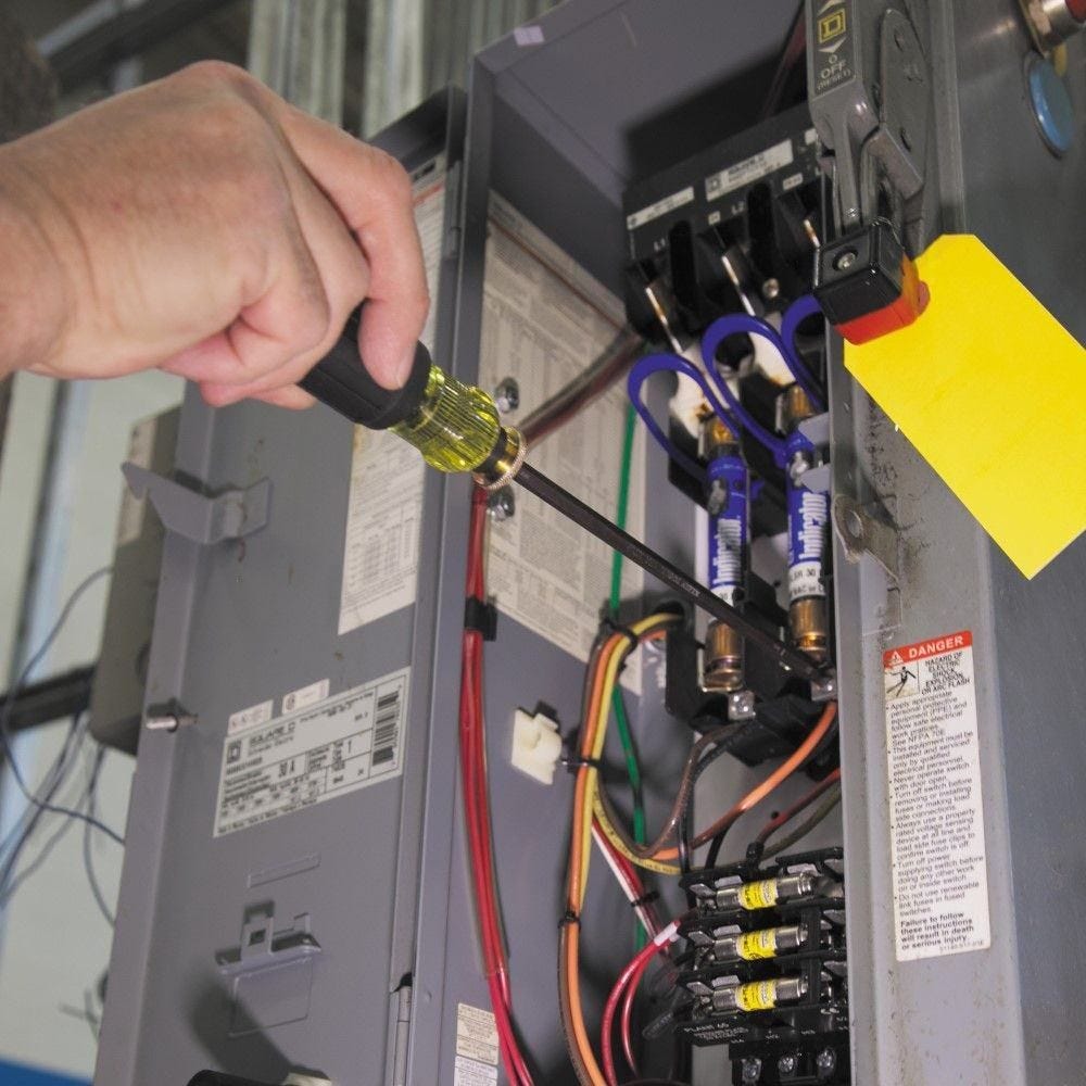 Klein 32751 Adjustable Screwdriver, #2 Phillips, 1/4-Inch Slotted