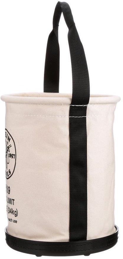 Klein 5109 Canvas Bucket, Wide-Opening, Straight-Wall, Molded Bottom, 12-Inch