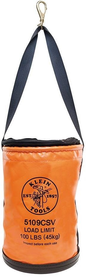 Klein 5109 Canvas Bucket, Wide-Opening, Straight-Wall, Molded Bottom, 12-Inch