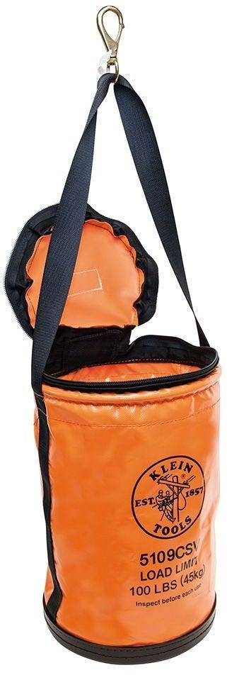 Klein 5109 Canvas Bucket, Wide-Opening, Straight-Wall, Molded Bottom, 12-Inch