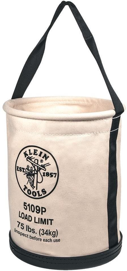 Klein 5109 Canvas Bucket, Wide-Opening, Straight-Wall, Molded Bottom, 12-Inch