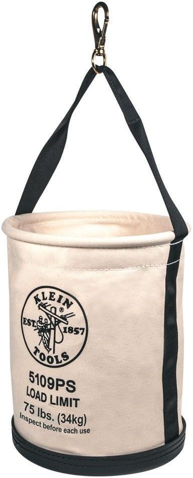 Klein 5109 Canvas Bucket, Wide-Opening, Straight-Wall, Molded Bottom, 12-Inch